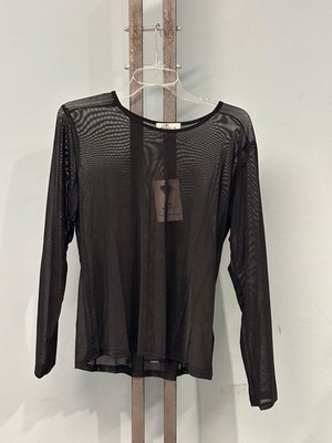 Damen Transparentes Langarmshirt