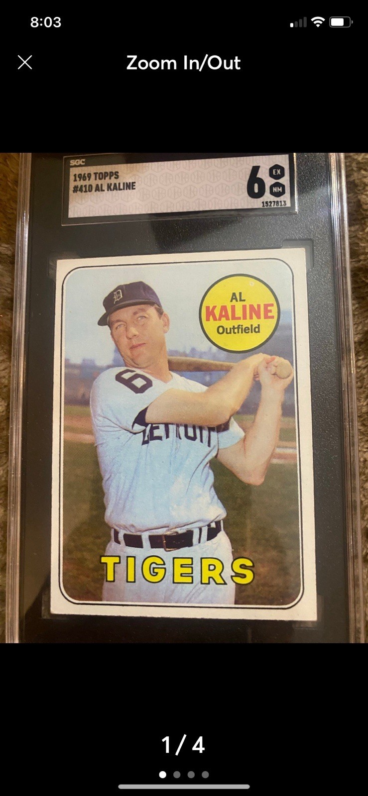 1969 Topps #410 Al Kaline SGC 6.0 EX NM