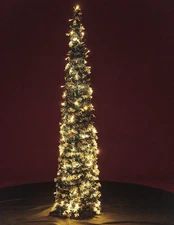 Pop-Up Artificial Christmas Tree with 100LED Lights,Collapsible Pencil Christ...