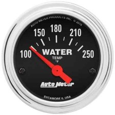 Auto Meter Traditional 100-250f Chrome Electric Water Temperature Gauge 2 116