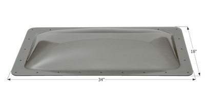 Icon 12117 Skylight 4'' High Dome Rectangular 30 x 14'' Smoke Polycarbonate Single