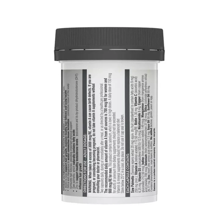 2 x Swisse Ultiboost питание для волос для мужчин рост волос и кожи головы 60 капсул - Изображение 4 из 4