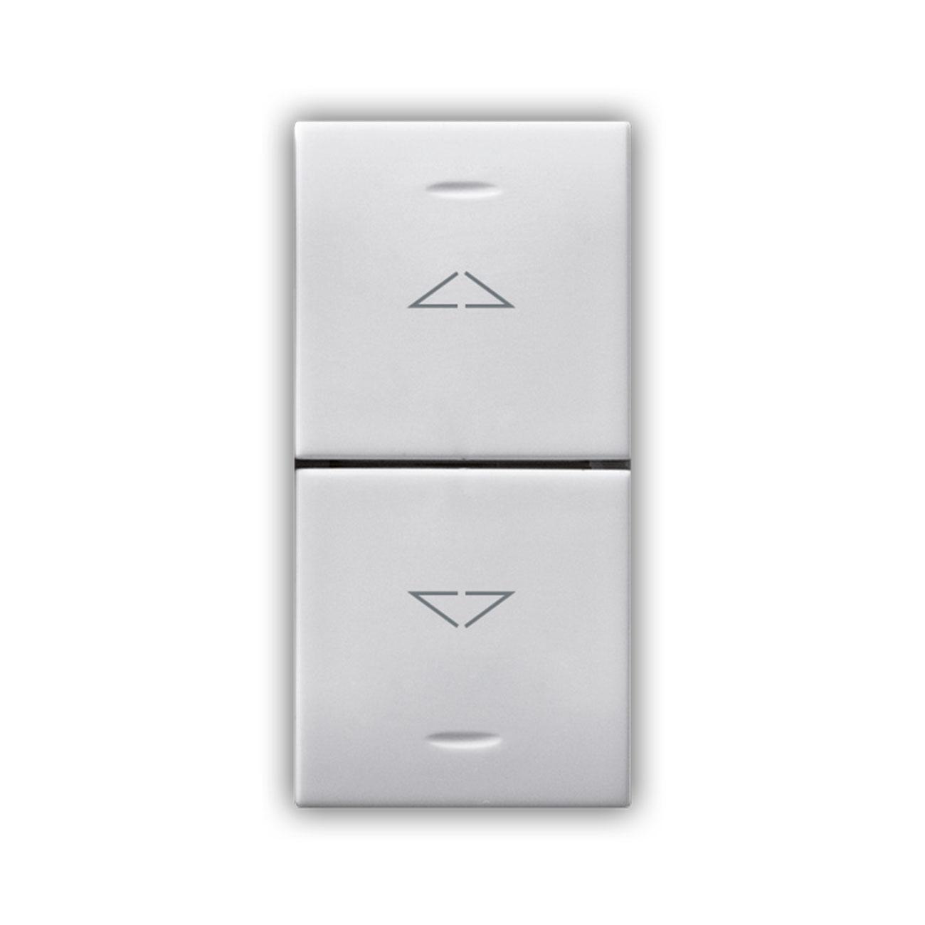 Doppio pulsante con frecce Domus S44 colore RAL 9010 1P NA+1P NA 10A 250v 1 modu