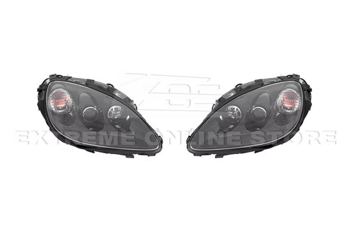 For 05-13 Corvette C6 GM Painted Black Housing Pair HID Projector Headlights - Picture 6 of 14