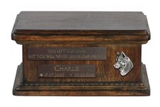 Siberian Husky - Urn for dog s ashes with relief, sentence, low model ArtDog
