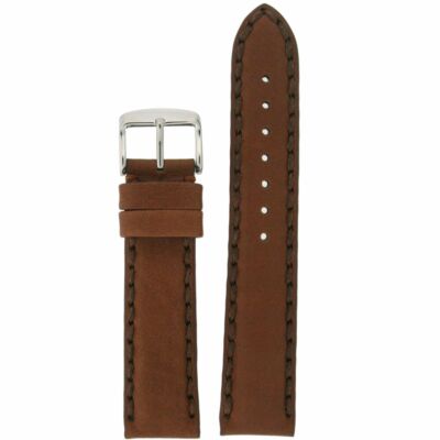 Watch Strap Brown Handmade Soft Genuine Leather Stitching Mens Band 20mm - 24mm