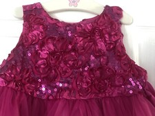 Pippa And Julie Dress Girls 4T Overlay Fuchsia/Pink Party Dress