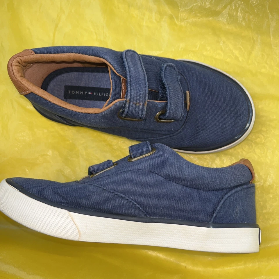 Tommy Hilfiger Niños Talla 11M Tenis Parte Superior Baja Azul Gancho y Lazo -P1 Foto 4 de 4