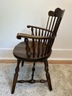 Vintage S Bent & Bros Colonial Windsor Captain Spindles Chair Dark Solid Wood — photo 5