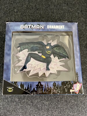 Batman Burst 3D Christmas Ornament Glitter Kurt Adler 2000 Vintage DC Comics