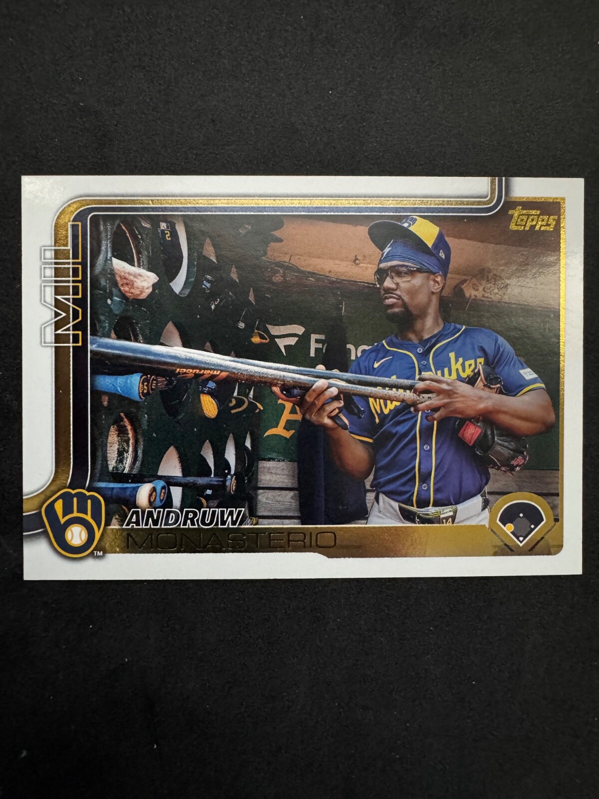 2025 Topps Series 2 Andruw Monasterio GOLDEN MIRROR Image Variation #SSP Brewers