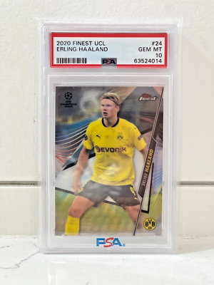 2020 Topps Finest UCL Soccer Erling Haaland #24 PSA 10 (Low