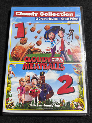 Cloudy with a Chance of Meatballs 1 & 2 (DVD, 2015) New usa 2 movies