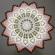 31 cm, 12.2 inch, Halloween, Hand Crochet Doily, ogrc30, #847