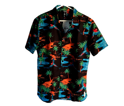 Men s Aladdin Disney Poolsider Neff Button-Up Shirt Size L Water Friendly NWT