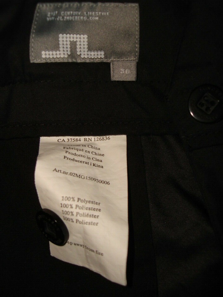 J Lindeberg Black Poly Regular Fit Flat Front Golf Shorts Size 36/11