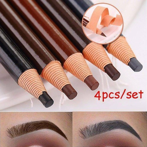 4PCS Eyebrow Pencil Microblading Outlining Marking Pen Brow Liner Peel-Off Kit ~ - Picture 1 of 12