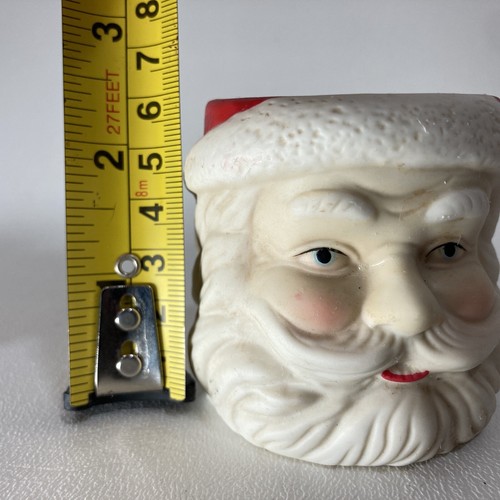 Ceramic Santa Claus Face Father Christmas Red Candle Holder Christmas - Picture 6 of 7