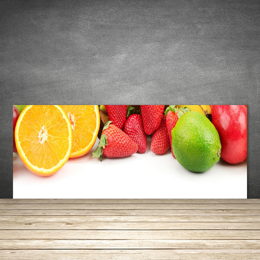 Crédence de cuisine en verre 125x50 égayer votre plan de travail avec des fruits