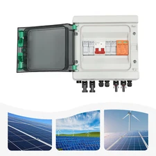 DC 500V / 1000V Solar PV Combiner Box 2 Strings Circuit Breaker For Solar Panel