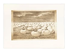 Curt Frankenstein Etching on Paper Vintage Surreal Surrealism Print Mid Century