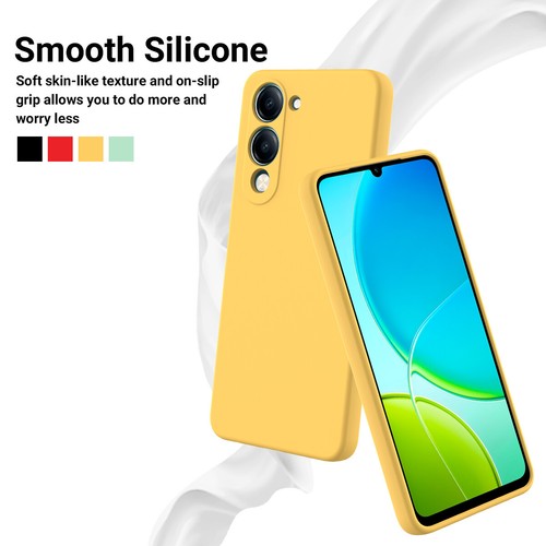 For ViVO Y04 4G, Luxury Soft Liquid Silicone Skin Touch Feel Back Case Cover - Picture 12 of 33