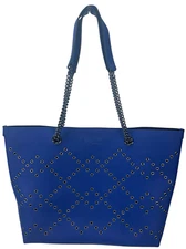 MARC BY MARC JACOBS "Metrapoli Metal Grommet" Leather Tote in Blue New w Tags