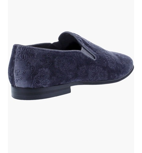 NEW WB $298 ROBERT GRAHAM RENEGADE VELVET LOAFERS SIZE 10.5 M GREY FLORAL #580 - Picture 5 of 6