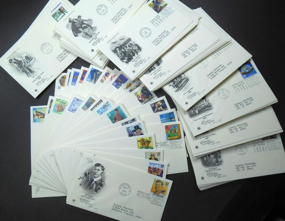 1998 CTC Celebrate the Century Sc 3182-3191 FDCs set 150 different PCS cachets - Image 3 of 4