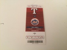 TEXAS RANGERS 2017 TICKET STUB 6/6/17 VS METS~Austin Bibens-Dirkx FIRST WIN