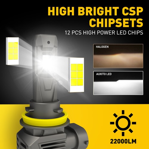 AUXITO H11/H8/H9 LED Headlight Kit Low Beam Bulb Super Bright 6500K Xenon White - Picture 5 of 12