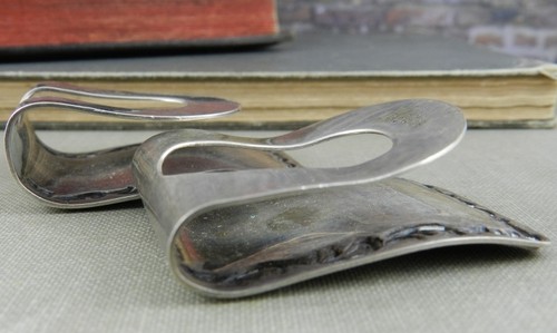 Vintage S Kirk & Son 925 Sterling Silver Pair of Napkin Clips #27 - Picture 4 of 5