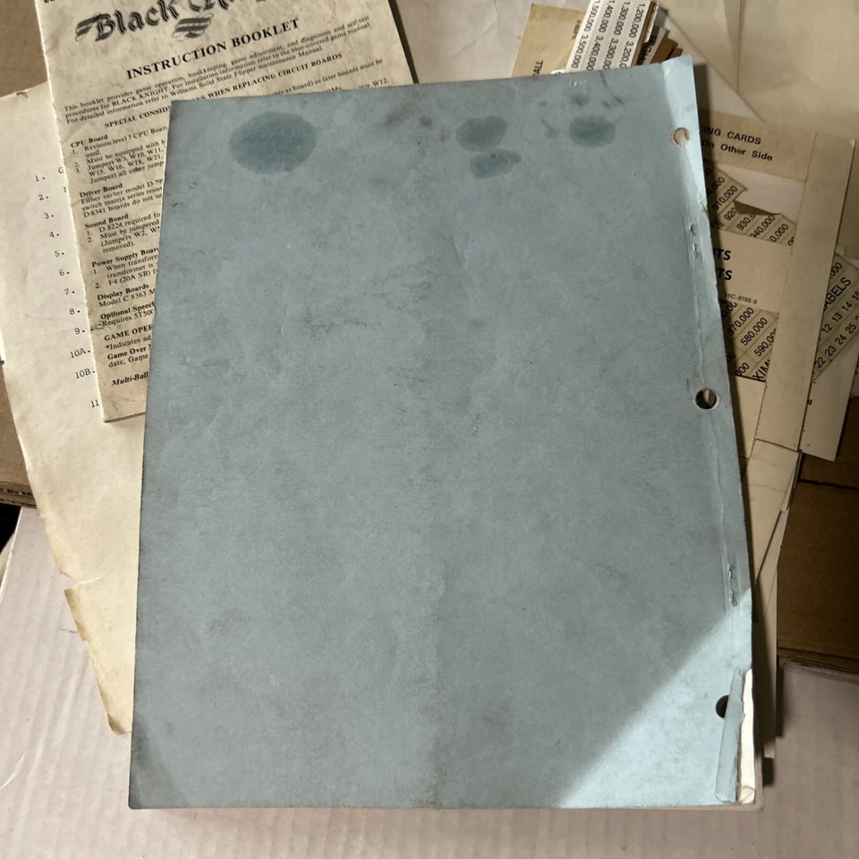Juego original de fábrica Black Knight Williams Pinball juego arcade manual del propietario Foto 3 de 4