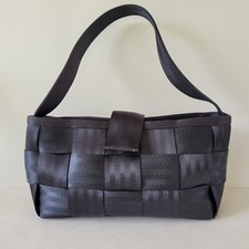 The Original Seatbelt Bag Small Black Nylon Basket Weave Handbag USA Made