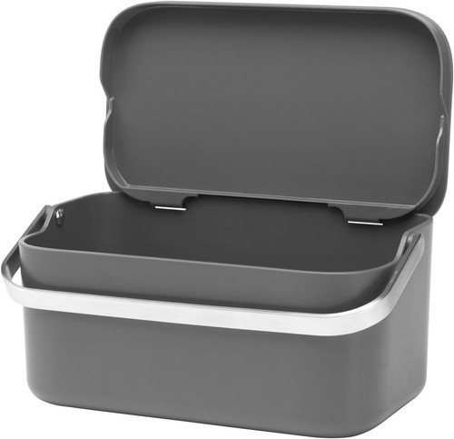 Brabantia 117541 Small Worktop Food Caddy with Handle - Dark Grey, 12.7 x 22.1 x - Picture 2 of 3
