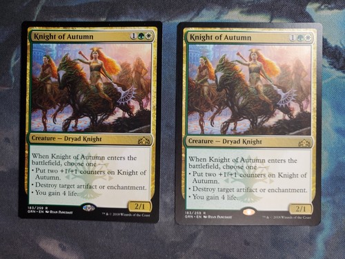 Llanowar Wastes (ORI) x2 (1 Foil) & Knight of Autum (GRN) x2 - Picture 3 of 3