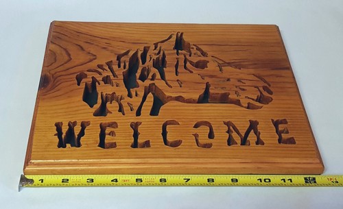 VTG Horse Head Welcome Wall Sign Scroll Saw Wood Handcrafted Art 3D Rustic - Picture 6 of 7