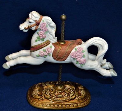 Vintage HOMCO Porcelain Metal Base CAROUSEL HORSE Figurine #1438 | eBay