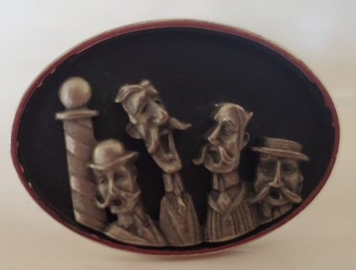 Vintage Barber Shop Quartet Silver & Black Cuff Links Cufflinks
