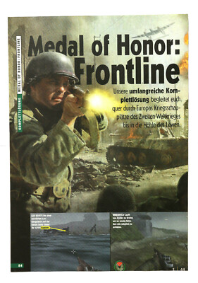 Medal of Honor Frontline Xbox GameCube PS2 PS3 Mini Poster Werbeblatt Ad Page