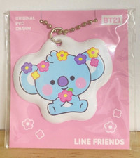 KOYA BTS BT21 Sin Abrir PVC Mascota Dije Llavero LINE Amigos Flor Púrpura