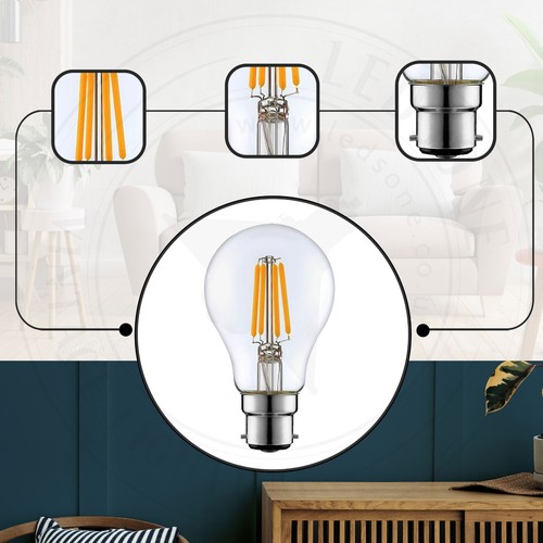 Antique Style Edison Vintage LED Light Bulbs A+Industrial Filament Lamp Bulb B22 - Picture 39 of 91