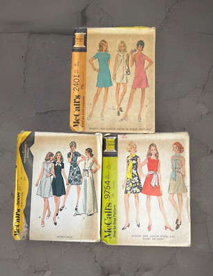 3 Vintage McCall s Step By Step Sewing Patterns 9754, 3608 2401 Size 10 Dress