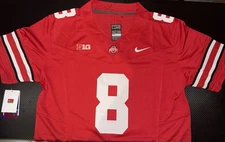 Arvell Reese Red Ohio State OSU Jersey Buckeyes Stitched 8 FUSE Stitched