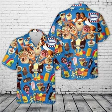 Vintage 90s Ice Cream Beach Hawaiian Shirt