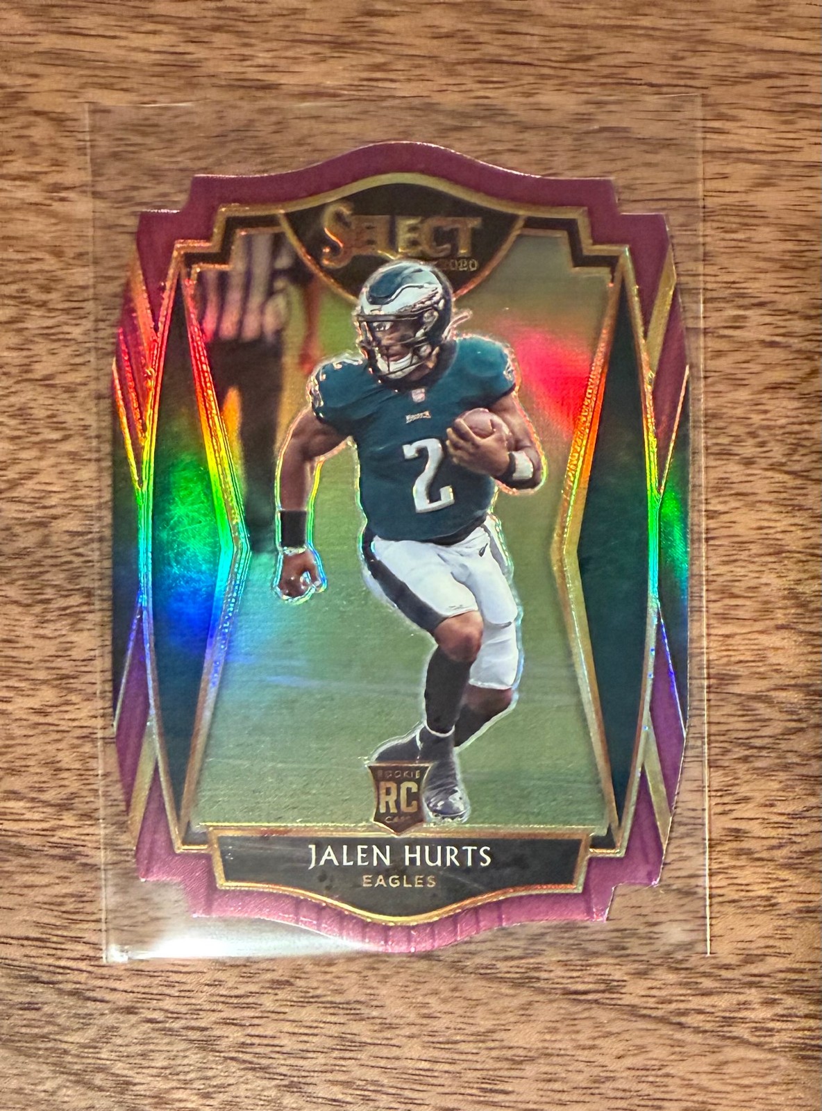 2020 Panini Select #150 Jalen Hurts Purple Prizm Die Cut