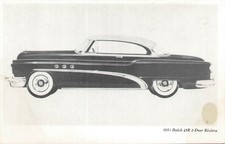 1953 Buick 45R 2 Door Riviera Vintage Postcard Advertisement