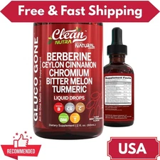 Clean Nutra Berberine Ceylon Cinnamon Supplement Liquid Drops 2 oz Pack of 1 USA