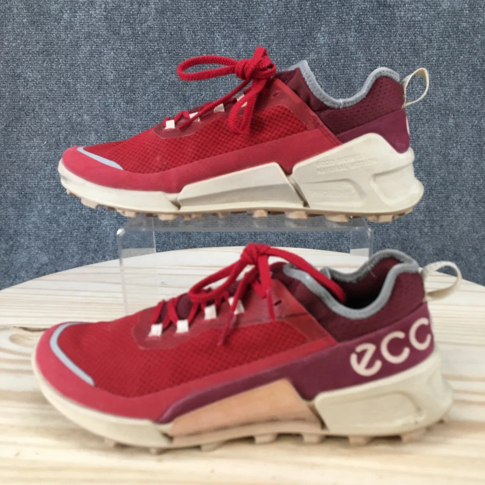 ECCO 鞋女式 7-7.5 Biom 2.1 X Country 运动鞋红色栗色系带 — 第 2/4 张图片