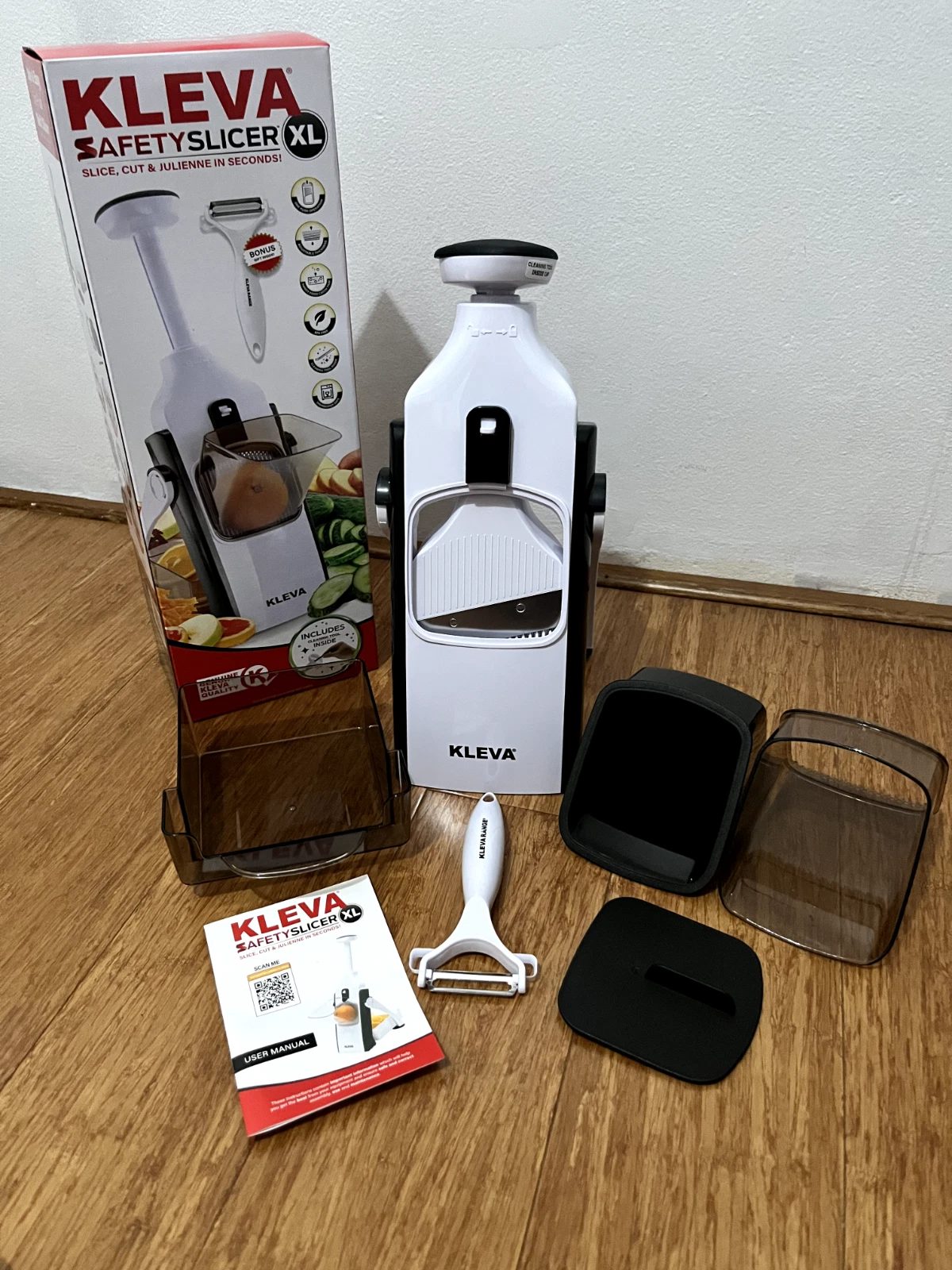 Kleva Safety Slicer™️ One-Push XL Vegetable Slicer + BONUS Peelers + Cook E-Book